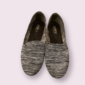 Alfani Step ‘N Flex Flats – Size 6-6.5 | Black/White Knit Loafers